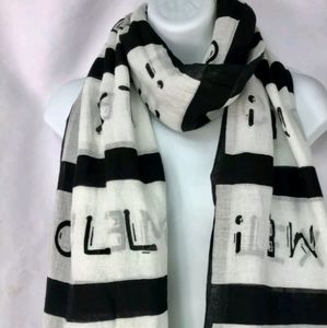 Target Black and White Scarf Wrap With Repeating CALL ME and TEXT ME messages